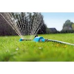 Cellfast Oszillationsregner ECONOMIC IDEAL mit 15 Auslaufdüsen Rasensprenger Gartensprinkler Flüssige Regulierung Hohe Qualität 52-071 Blau 15.5x7.5x41 cm