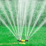 MattLxu Gartensprinkler mit einstellbarem Wasser-Spritzbereich geeignet for große Rasenflächen Automatik 360 Grad 3 Arm drehende Sprinkleranlage Sprinkler