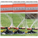 munloo Garten Sprinkler Upgrade Rasensprinkler Automatische 360-Grad-Bewässerungs Sprinkleranlage Bewässerungssystem für Garten Orange