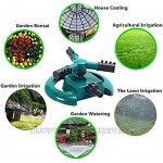 Qiwenr Gartensprinkler Automatischer Rasenwassersprinkler 360-Grad-3-Arm-Sprinkleranlage 12 Düsen großflächig zum Gießen Ihrer Rasenpflanzen Blumen Gemüse und mehr
