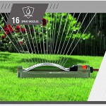 Ultranatura Viereck Sprinkler Easy Control Variables Bewässerungssystem für Garten und Blumen Beregnung für Gartenflächen bis 335 Quadratmeter Größe mit 16 rotierende Düsenköpfe