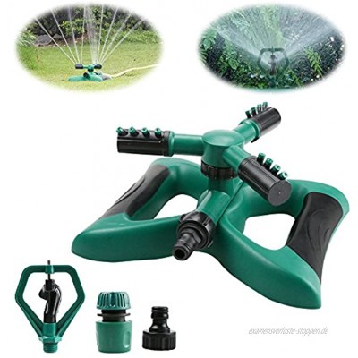 Yokunat 360°3-Arm Rotierendes Gartensprinklersystem mit 2 verschiedenen Düsen-Modi grün Butterfly