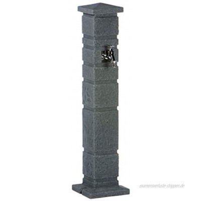 Wasserzapfstelle anthrazit Wasserentnahmestelle Romana black granit aus hochwertigem Kunststoff mit Wasserhahn. Die Wasserzufuhr erfolgt über ein handelsübliches Schlauchstecksystem auf der Rückseite