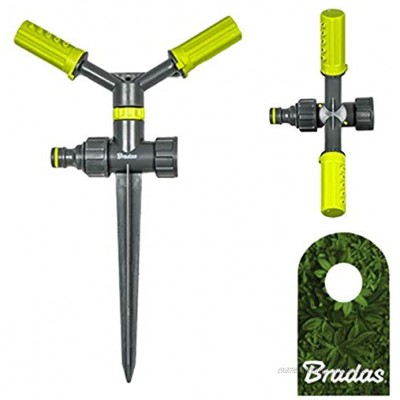 Bradas 2-Arm Kreisregner mit Erdspieß Sprinkler Bewässerung Rasensprenger Lime LINE LE-6106 4475