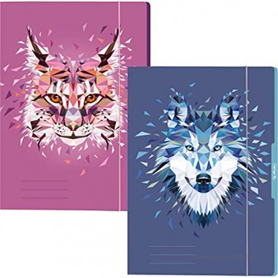 herlitz Sammelmappe A4 Motiv: Wild Animals Luchs + Wolf