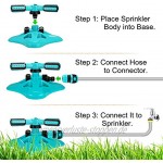 Rasensprenger Garden Sprinkler Bewässerungssystem Garten Automatische 360-Grad-Bewässerungssprinkleranlage 3-Arm-Sprühgerät mit für Bewässerungsanlagen