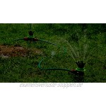 Relaxdays Rasensprenger 4er Set je 12 flexible Düsen mit Erdspieß bis zu 6 Meter Reichweite Sprinkler grün-schwarz