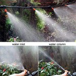 YUESEN Nebel Sprühdüse Garten Bewässerung Sprühdüsen Einstellbare Misting Kühlsystem Sprinkler Garten Bewässerungssystem 50 x Düse 50 x T-Stück