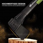 Ultranatura Spaltaxt inklusive Klingenschutz Grifflänge ca. 46 cm vielseitiges Werkzeug für jeden Haushalt ideal zum Spalten Kleiner Holzscheite Allroundaxt Farbe: schwarz- grün