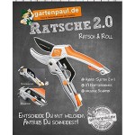 Gartenpaul Ratsche 2.0 Gartenschere | Hybridschere | Ratschenschere | Rollschere | 2 in 1 | Ratsch and Roll | Amboss Gartenschere | inkl. Schärfer