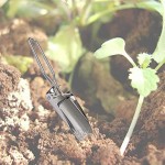 Calayu Tragbare Gartenschaufel Faltbare Blumenkelle Edelstahl-Pflanzschaufel Mini Gartenwerkzeug