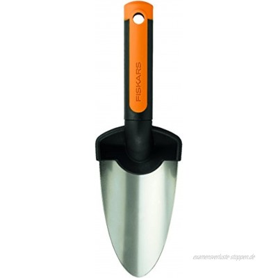 Fiskars Blumenkelle Länge: 28 cm Rostfreie Stahl-Kelle Schwarz Orange Premium 1000726