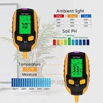 5-IN-1 Bodentester pH-Meter Digitaler Pflanzen Thermometer-Tester mit Beleuchtungsstärke Bodentemperatur Feuchtigkeit PH Umgebungsfeuchtigkeit,für Topfpflanzen Gärten Rasen