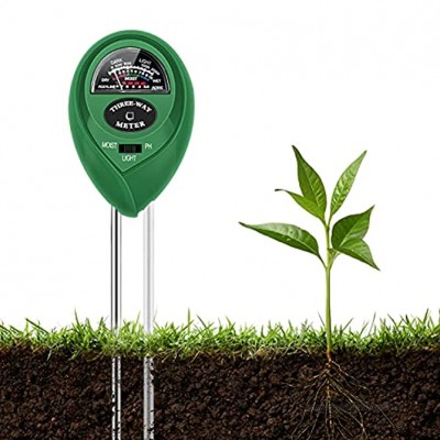 Bodentester 3 IN 1 Feuchtigkeit Meter Boden-pH-Meter für Bodenfruchtbarkeit Luftfeuchtigkeit und pH-Wert zu erfassen praktisches Pflanzenpflegeset Kein Batterien Erforderlich