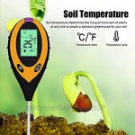 EUNEWR 4 in 1 Bodentester Bodenfeuchtigkeits Licht pH Temperaturprüfer Boden Feuchtigkeit Meter für Garten Rasen Bauernhofohne Batterie