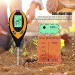 EUNEWR 4 in 1 Bodentester Bodenfeuchtigkeits Licht pH Temperaturprüfer Boden Feuchtigkeit Meter für Garten Rasen Bauernhofohne Batterie