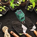 Haokaini Boden-Ph-Meter 3-In-1-Bodentest-Kits Feuchtigkeitslicht Und Ph-Test-Gartengerät für Gartenrasen ohne Batterie