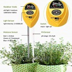 NSDD Boden-pH-Messgerät 3-in-1 Bodentest-Kits mit Feuchtigkeits-Licht pH-Tester tragbar für Pflanzen Garten Bauernhof Rasen zufällige Farbe
