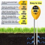 NSDD Boden-pH-Messgerät 3-in-1 Bodentest-Kits mit Feuchtigkeits-Licht pH-Tester tragbar für Pflanzen Garten Bauernhof Rasen zufällige Farbe