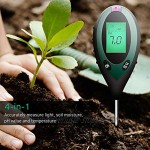 SONKIR Boden-pH-Meter 4-in-1-Bodenfeuchtigkeits- Licht- pH- Temperaturprüfer Garten-Werkzeugsätze für die Pflanzenpflege idealer Bodenmesser für Garten Rasen Bauernhof Batterie Enthalten grün