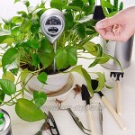 Ulikey Bodentester Boden Messgerät mit 10-Teiligem Bonsai Werkzeug Set 3-in-1 Boden Feuchtigkeit Meter mit Gartenschere Faltenschere Mini-Rechen Trimmer Set für Garten Pflanzen Wachstum Silver