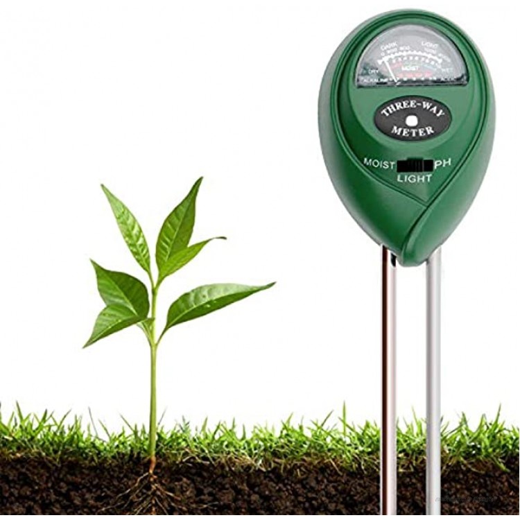 Wiestoung Bodentester 3 in 1 Boden Feuchtigkeit Meter Boden pH Wert Feuchte Lichtstärke Meter Pflanze Tester für die Garten-Landwirtschaft-kein Batterien erforderlich