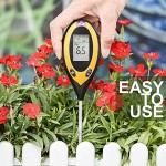 xwanli 4 in 1 Bodentester digitales Bodenmessgerät Boden Feuchtigkeit Meter Boden-Feuchtigkeitsmessgerät Feuchtigkeit Sonnenlicht pH-Tester für Pflanzenerde Garten Bauernhof Rasen