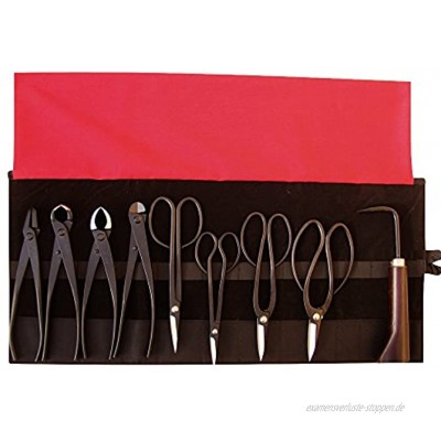 Bonsai-Werkzeugset 9-Teiliges Set Inkl. Roll-Werkzeugtasche