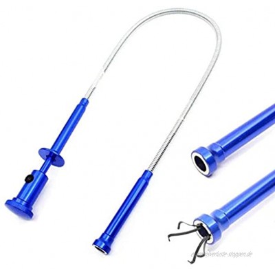Yosoo Magnet Abholwerkzeug Flexible Grabber Reacher Magnetische Long Spring Grip 4 Klaue mit LED-Licht für Garden Home WC Gadget Kanalreinigung Pickup Tools