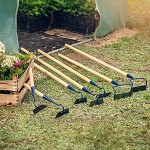 KADAX Gartenhacke aus Metall Hacke mit Stiel aus Holz Unkrauthacke zum lockern lüften und jäten des Bodens Gartenzubehör zum entfernen von Unkraut W: 16cm Trapezform