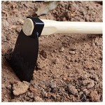 OCGDZ 35cm Unverzichtbare Gartenhacken Dual Leiter Words Werkzeug Tragbare Garten Handwerkzeug mit Holzgriff Hacke Gartenwerkzeuge