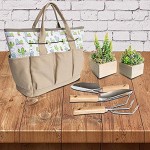 MDSTOP Segeltuch-Gartenwerkzeug-Tragetasche robuste Gartentasche für Gemüse Kräuter Garten Aufbewahrungstasche mit 8 Taschen und Ledergriff Werkzeuge nicht im Lieferumfang enthalten Kaktus