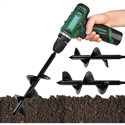 WJY Earth Auger Drill Bit Auger Drill Bit Garden Drill Bit Garden Planter Tool Post Hole Digging Tool for Seedlings Flower Bulbs Planting