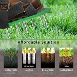 EEIEER Rasenbelüfter Rasenlüfter Vertikutierer Rasen Vertikutierer Rasen Nagelschuhe für Dein Rasen oder Hof Rasenbelüfter Schuhe mit Klettbändern Kostenlose Installation Einheitsgröße