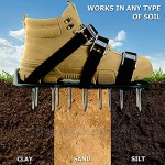 HISET Rasenbelüfter-Schuhe 6 langlebige verstellbare Riemen und 2 Klettverschluss-Riemen Einheitsgröße passend für alle Rasenbelüfter Spike-Sandalen für Rasen
