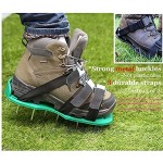Itian Rasen-Belüfter-Schuhe Hochleistungs-spiked Sandalen-Metallwölbungen und 3 Riemen für Belüften Ihr Rasen oder Yard Grün