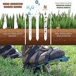 ZLOP Rasenlüfter Nagelschuhe mit 6 Klemmriemen,für das Rasen Vertikutieren,Rasenbelüfter Schuhe Rasen Belüfter Sandalen Rasenlüfterschuhe