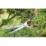 KADAX Heckenschere Strauchschere Länge: 53 cm manuelle Gartenschere zum Schneiden von Sträuchern Hochwertige Stahl-Klingen Wellenschliff antihaftbeschichtet schwarz orange