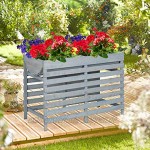 Relaxdays Hochbeet Holz Balkon Terrasse & Garten inkl. Folie Kräuterhochbeet auf Stelzen HBT: 71x100x50 cm grau
