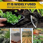 Canghai Gehärtete Hohlhacke aus Stahl Handarbeit zum Jäten Pflanzen Gemüse Bauernhof langer Griff Gartenarbeit Boden-Werkzeuge schwarz