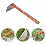 Happyyami Jäten Sichel Japanischen Garten Hacke Hand Weeder Werkzeug mit Holzgriff für Jäten Pflegen