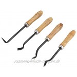 Alvinlite Bonsai-Werkzeug-Set Tragbares kleines Gartenmesser für Obstbaum-Pfropfen Schnitzen mit Holzgriff 4 Stück