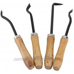 Alvinlite Bonsai-Werkzeug-Set Tragbares kleines Gartenmesser für Obstbaum-Pfropfen Schnitzen mit Holzgriff 4 Stück