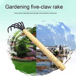 38,1 cm Garten-Klauenharke mit Holzgriff für festen Halt japanischer Cartoon-Klauenharke ideales Gartenrechen für pulverisierte und belüftete Böden Gartenarbeit Jäten
