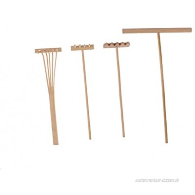 Healifty 4-teiliges Mini-Harken-Werkzeug-Set Zen-Gartenrechen Ornament Sand Bambus Rechen Stein Push Drawing Pen Fidget Spielzeug Puppenhaus Feng Shui Dekor
