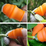 12 Stück Garten Silikon Daumenmesser Werkzeuge Anti-Schnitt Fingerabdeckung Finger Obstpflücker Garten Geschenke zum Trimmen Pflanzen Obst Gemüse