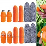 12 Stück Garten Silikon Daumenmesser Werkzeuge Anti-Schnitt Fingerabdeckung Finger Obstpflücker Garten Geschenke zum Trimmen Pflanzen Obst Gemüse