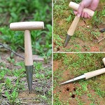 HXiaoFür das Pflanzen Samen und Zwiebeln Hand Stiel Zwiebelpflanzer Werkzeug gehalten für Pflanzsamen Gartenbedarf Color : Log Color