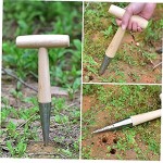 JIAWA Garten Puncher Dibber Boden Stanzen Sämlingspflanz Seeding Werkzeug Zwiebelpflanzer Edelstahl mit Griff Gartenmöbel-Sets
