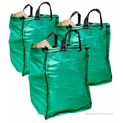 A&A Supplies UK – 3 x Gartenabfallsäcke – 120 Liter – Säcke – mit Bodengriffen – stark recycelbar wiederverwendbar für Grasblätter